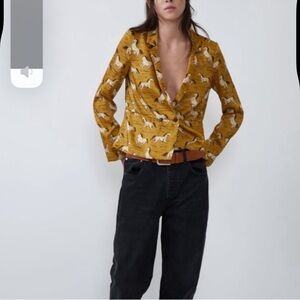 Zara equestrian print top